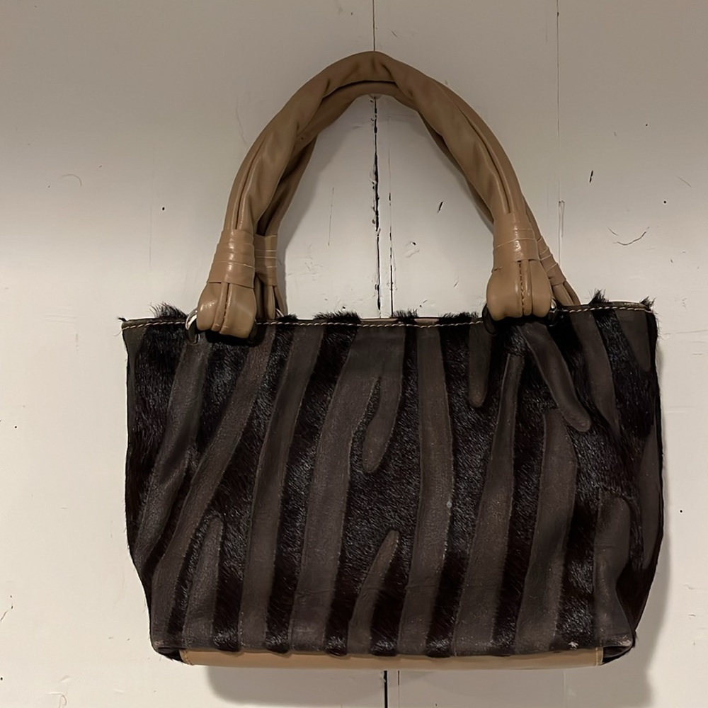 Ceoni Piero genuine leather animal hair Italian bag - Picture 3 of 6